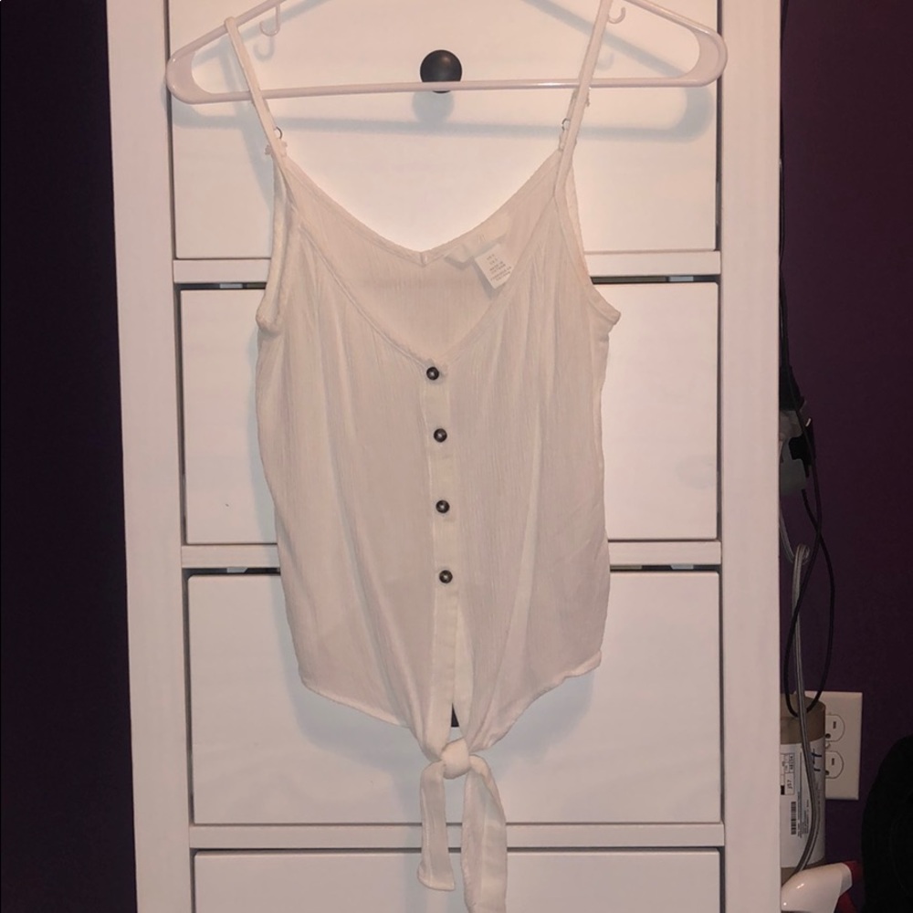 White button up tank top